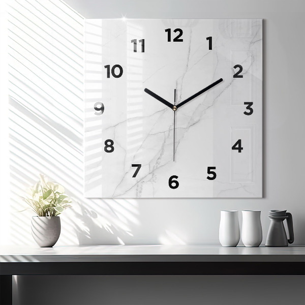 Orologio quadrato in vetro Marmo decorativo