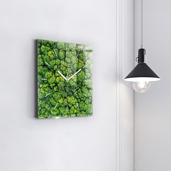 Orologio quadrato in vetro Foresta dall'alto