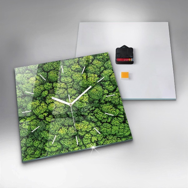 Orologio quadrato in vetro Foresta dall'alto