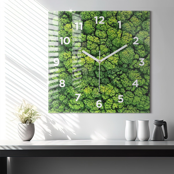 Orologio quadrato in vetro Foresta dall'alto