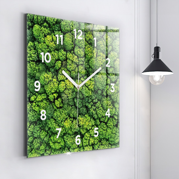 Orologio quadrato in vetro Foresta dall'alto