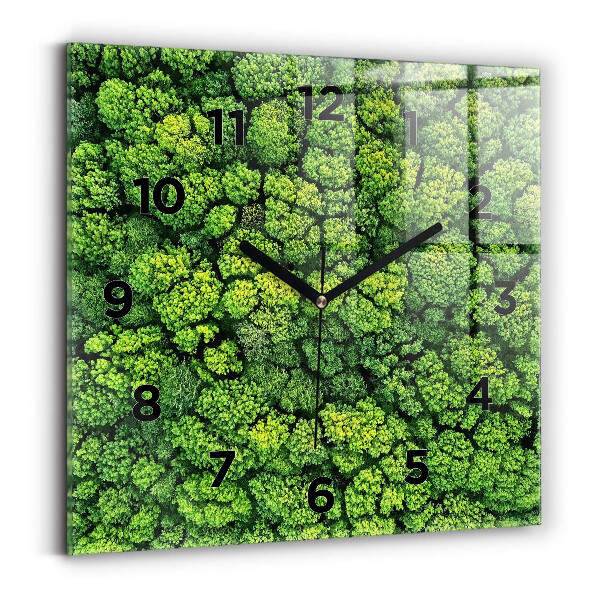 Orologio quadrato in vetro Foresta dall'alto