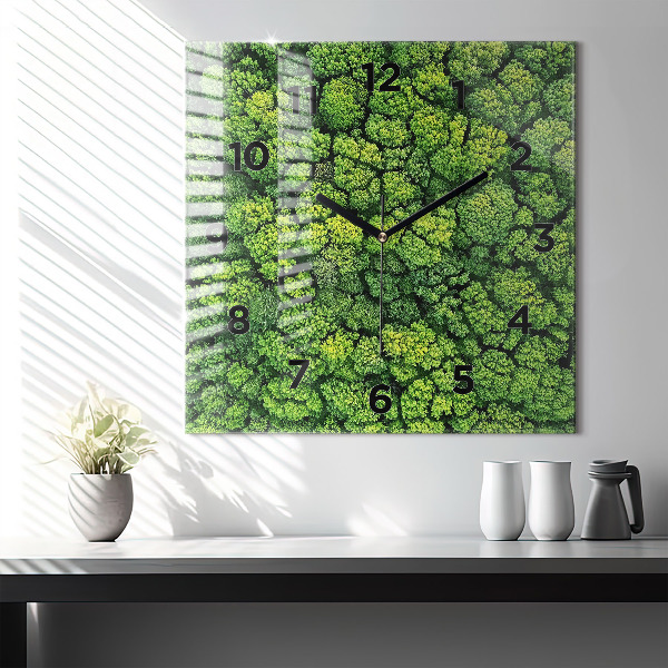 Orologio quadrato in vetro Foresta dall'alto