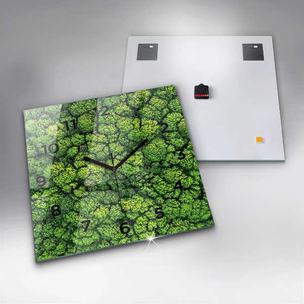 Orologio quadrato in vetro Foresta dall'alto