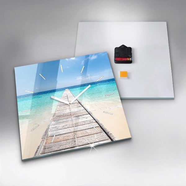 Orologio quadrato in vetro Isola tropicale