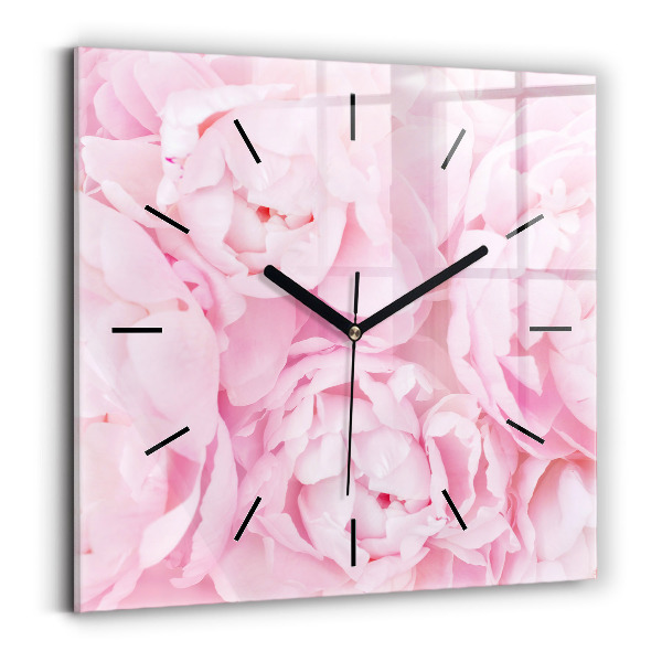 Orologio quadrato in vetro Fiori che sbocciano