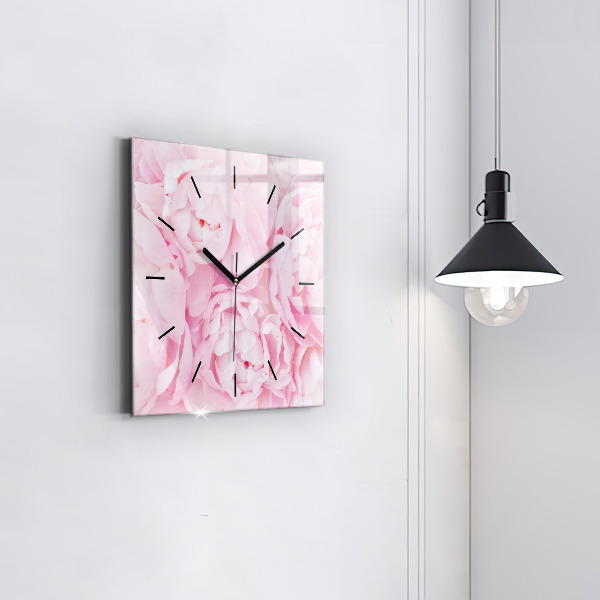 Orologio quadrato in vetro Fiori che sbocciano