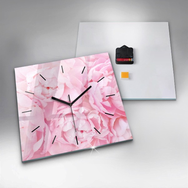 Orologio quadrato in vetro Fiori che sbocciano