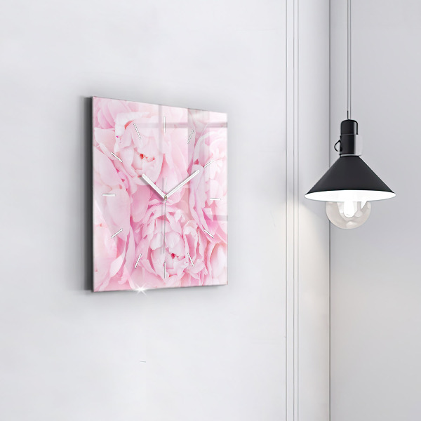 Orologio quadrato in vetro Fiori che sbocciano