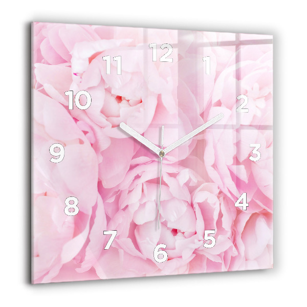 Orologio quadrato in vetro Fiori che sbocciano
