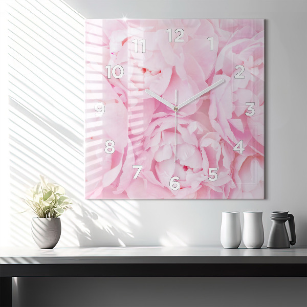 Orologio quadrato in vetro Fiori che sbocciano