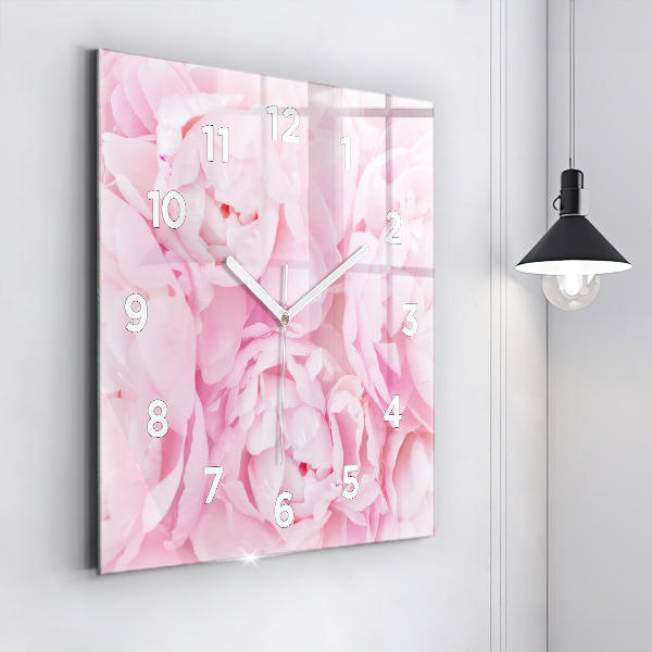 Orologio quadrato in vetro Fiori che sbocciano