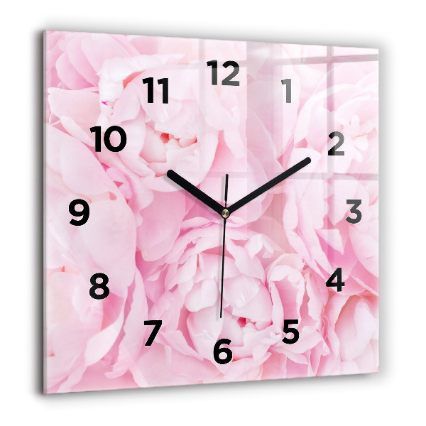 Orologio quadrato in vetro Fiori che sbocciano