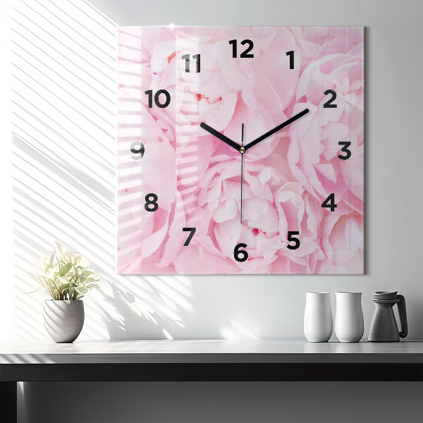 Orologio quadrato in vetro Fiori che sbocciano