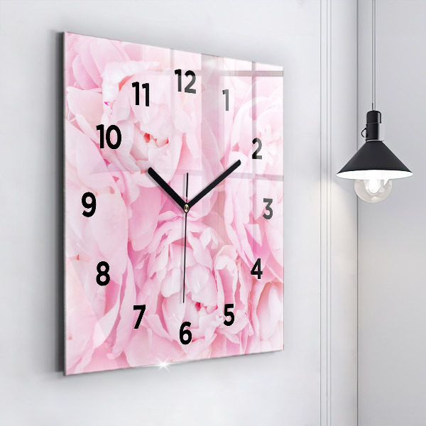 Orologio quadrato in vetro Fiori che sbocciano