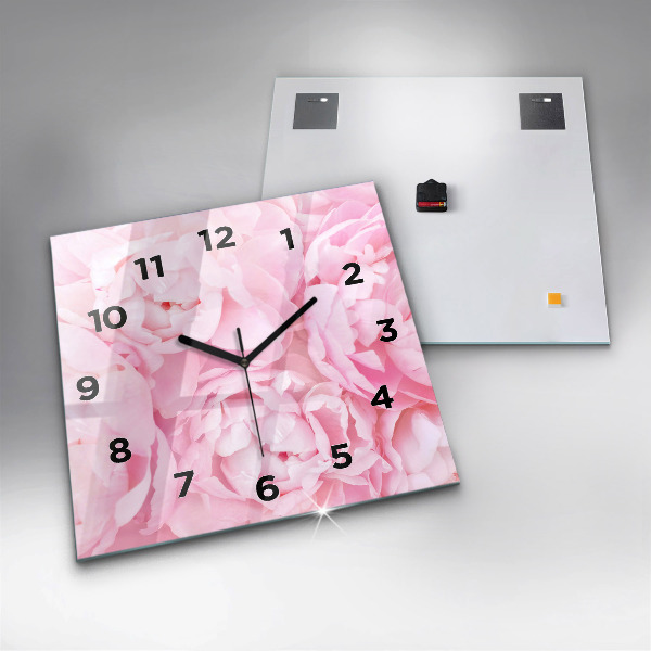 Orologio quadrato in vetro Fiori che sbocciano