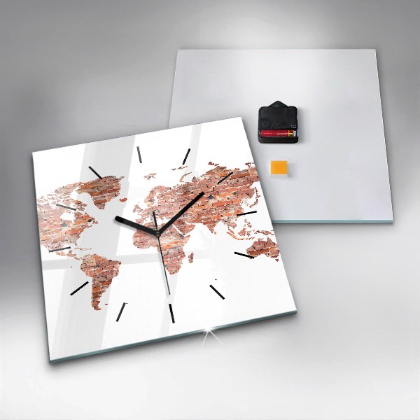 Orologio quadrato in vetro Vecchia mappa in mattoni