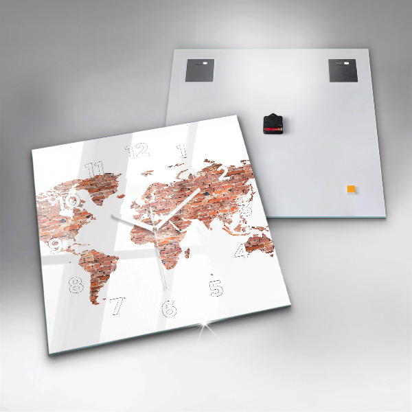 Orologio quadrato in vetro Vecchia mappa in mattoni
