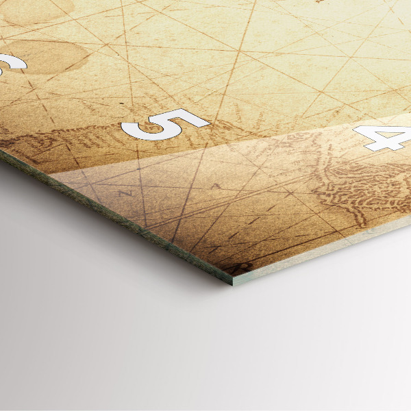 Orologio quadrato in vetro Mappa del vecchio mondo