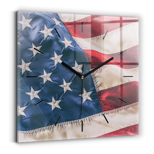 Orologio quadrato in vetro bandiera americana