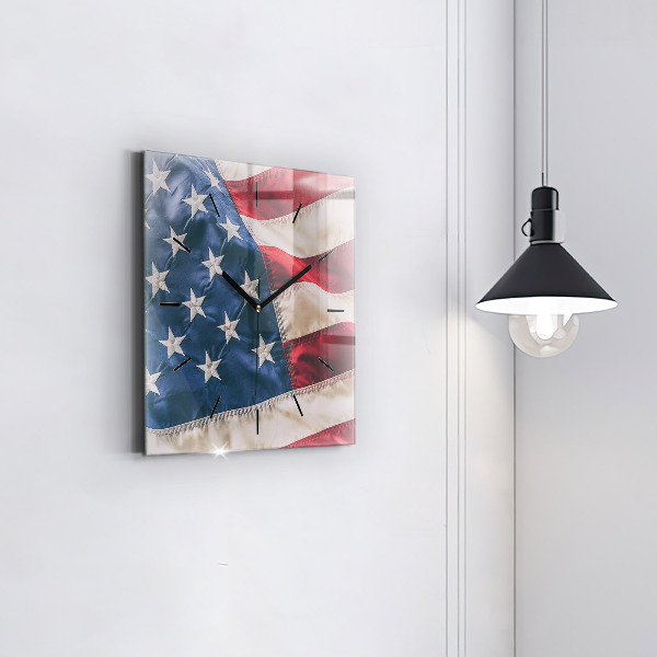 Orologio quadrato in vetro bandiera americana