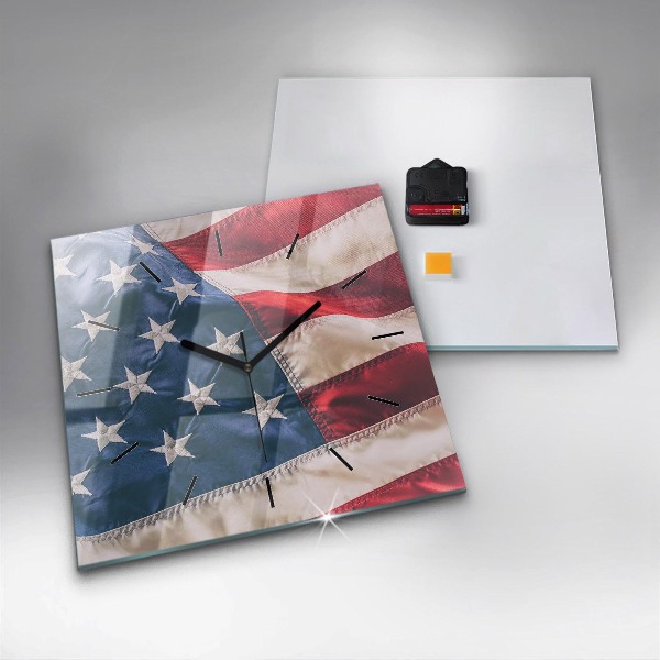Orologio quadrato in vetro bandiera americana