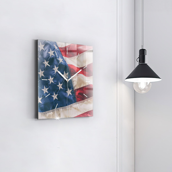 Orologio quadrato in vetro bandiera americana