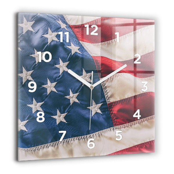 Orologio quadrato in vetro bandiera americana