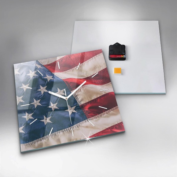 Orologio quadrato in vetro bandiera americana