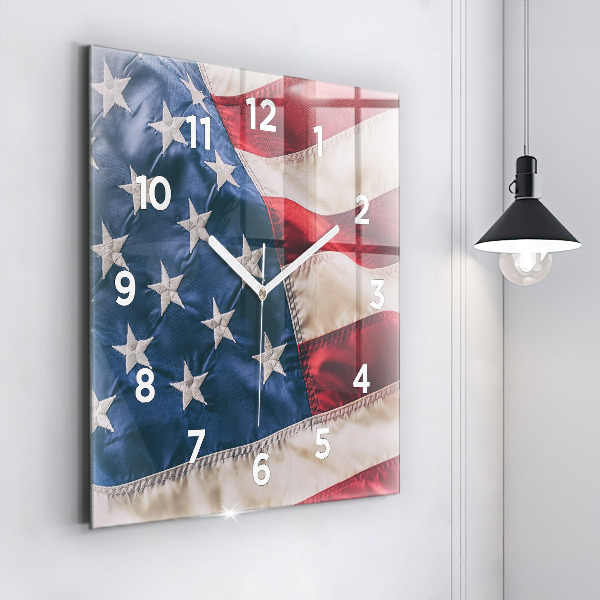 Orologio quadrato in vetro bandiera americana