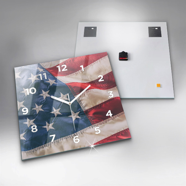 Orologio quadrato in vetro bandiera americana
