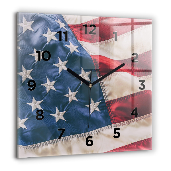 Orologio quadrato in vetro bandiera americana