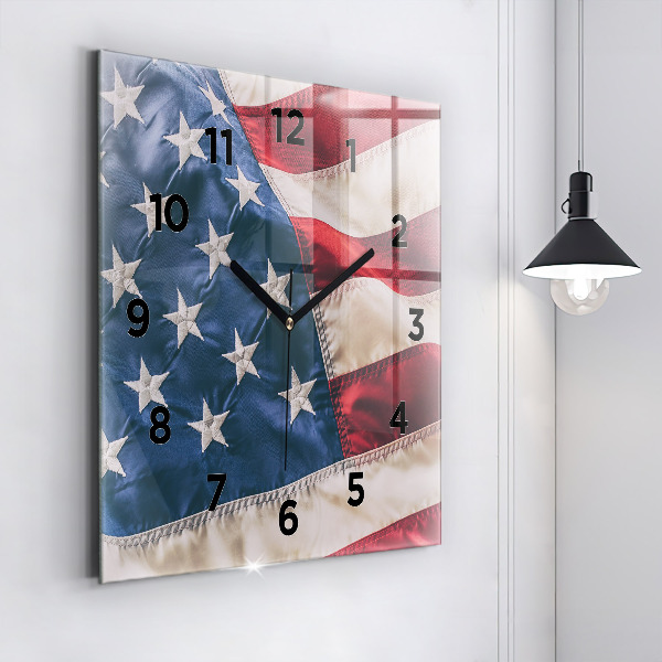Orologio quadrato in vetro bandiera americana