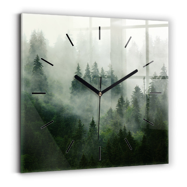 Orologio quadrato Foresta nebbiosa
