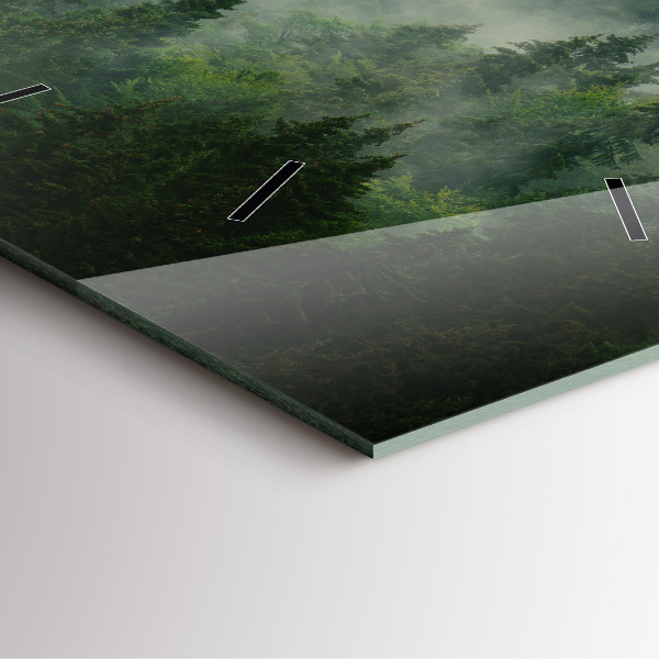 Orologio quadrato Foresta nebbiosa