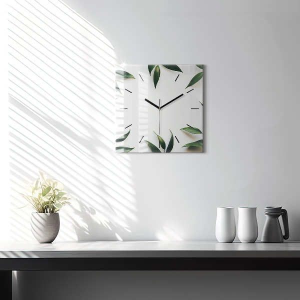 Orologio quadrato Cornice fogliare