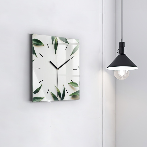Orologio quadrato Cornice fogliare
