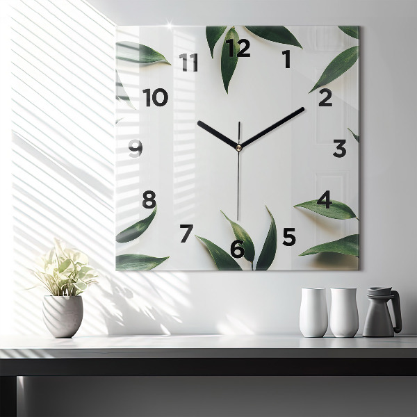 Orologio quadrato Cornice fogliare
