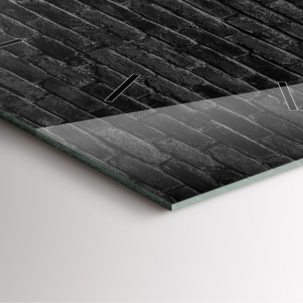 Orologio quadrato Muro di mattoni scuri