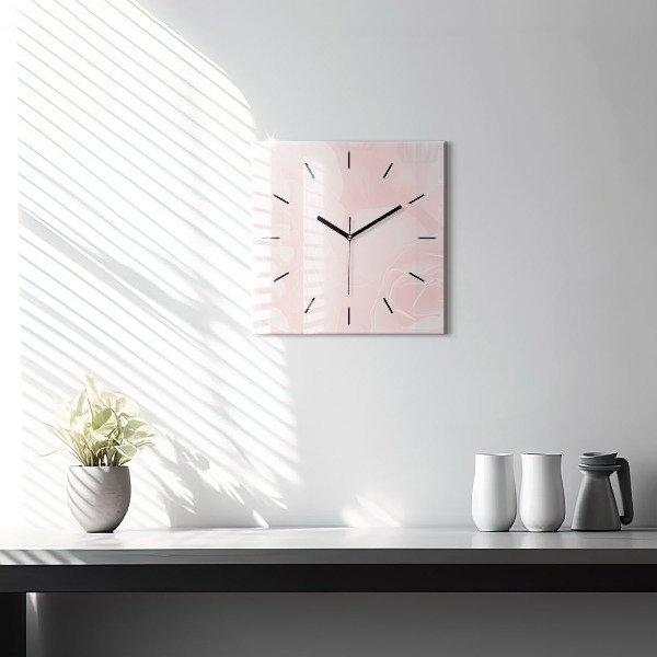 Orologio quadrato Rose in fiore