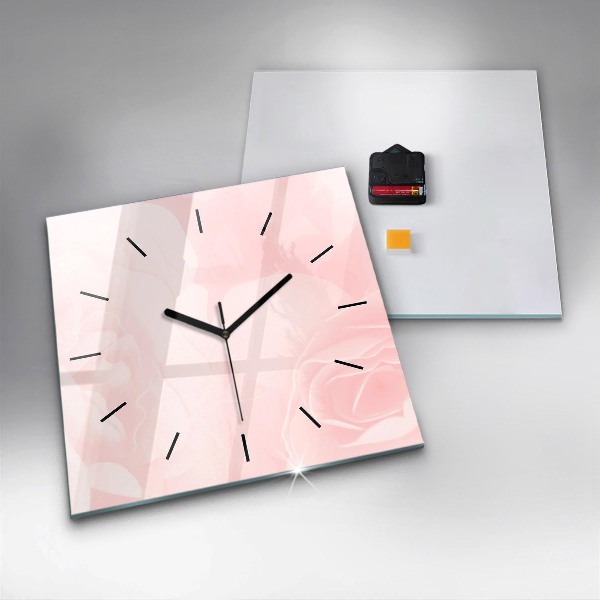 Orologio quadrato Rose in fiore
