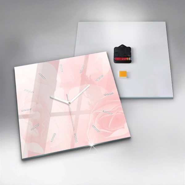 Orologio quadrato Rose in fiore