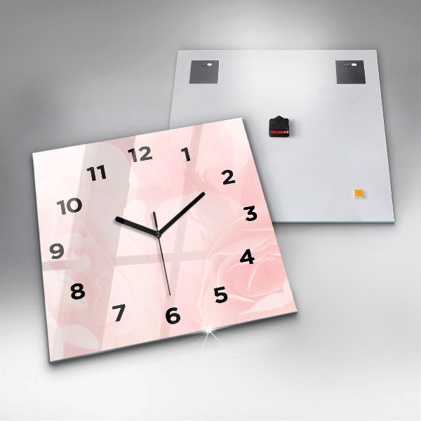 Orologio quadrato Rose in fiore