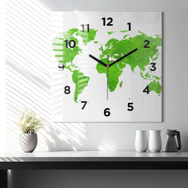 Orologio quadrato Mappa dell'erba verde