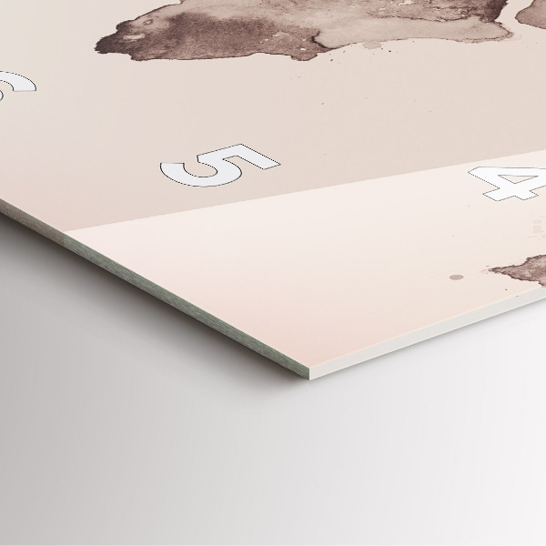 Orologio quadrato Mappa del mondo ad acquerello