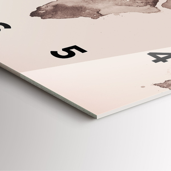 Orologio quadrato Mappa del mondo ad acquerello