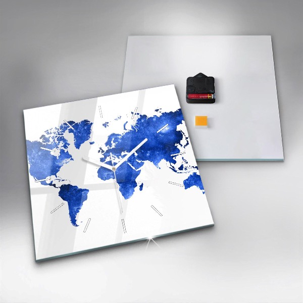 Orologio quadrato Mappa del mondo spaziale