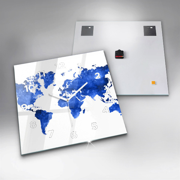 Orologio quadrato Mappa del mondo spaziale