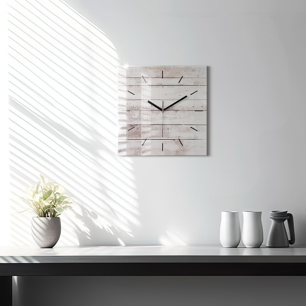 Orologio quadrato Tavole di legno chiaro