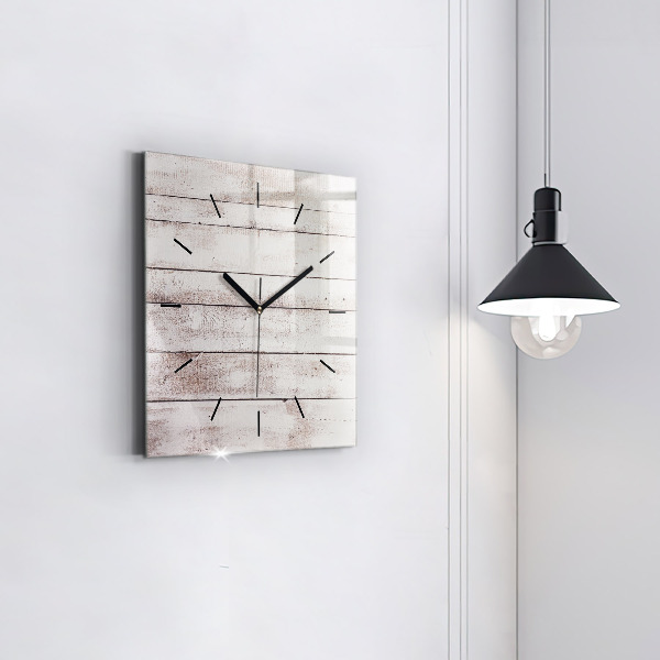 Orologio quadrato Tavole di legno chiaro